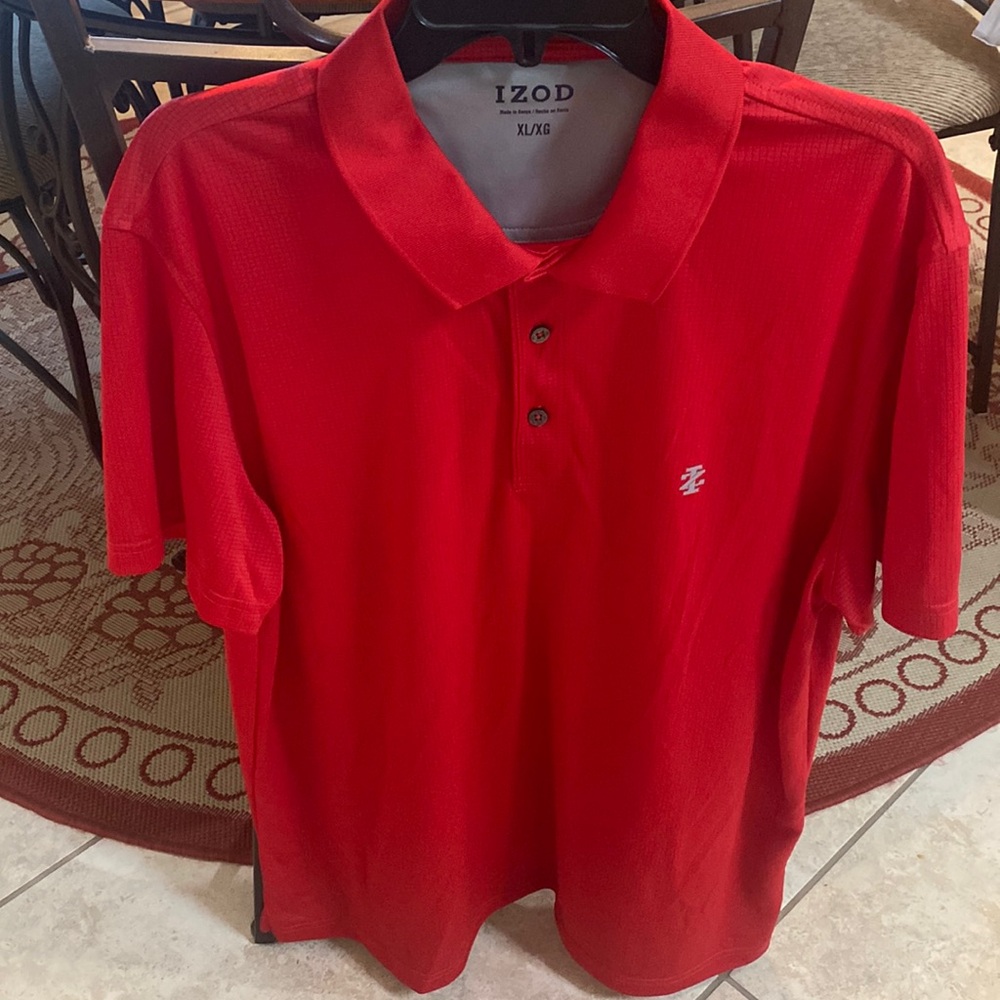 IZOD Polo LIKE NEW Red & Grey Men’s Golf Polo Shirt - Sz XL